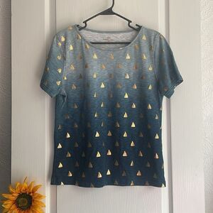 Princess Cruises Blue/Light Blue/Gold Ships T-Shirt - M - Excellent Condition